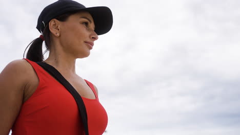 female lifeguard at the beach