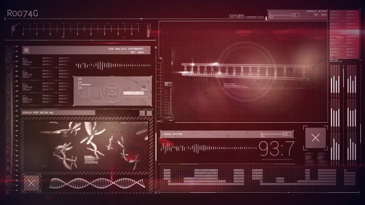 Animation of digital data processing over screens