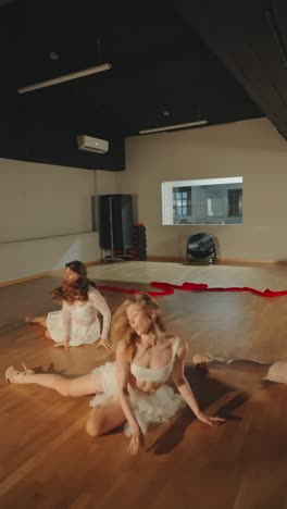 female dancers in a contemporary dance practice session