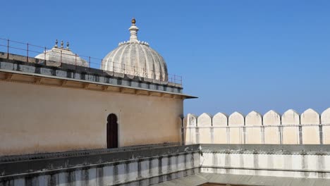 isolated ancient fort dome with bright blue sky at morning video is taken at kumbhal fort kumbhalgarh rajasthan india