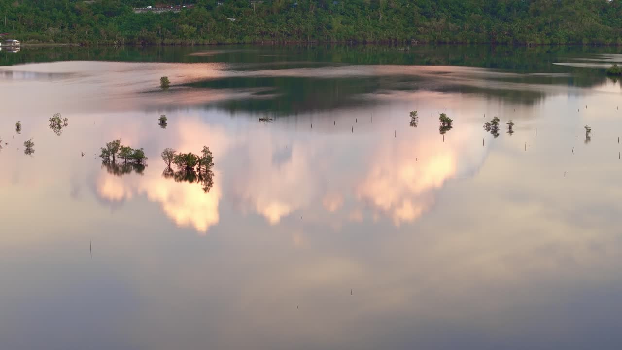 Sunset Reflection on a Calm Lake