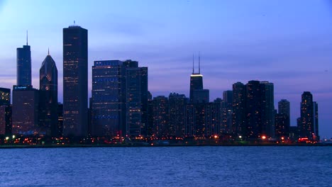 the city of chicago skyline at twilight 2
