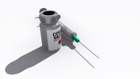 syringe and covid-19 vaccine bottle bangladesh