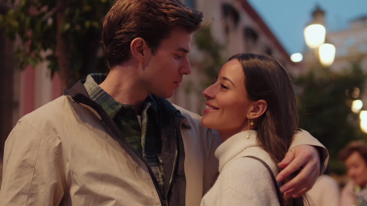 Romantic Couple in Seville at Dusk