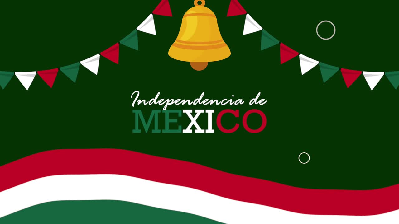 independencia de mexico lettering with flag