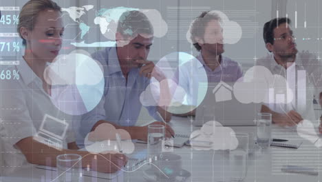 animación de las estadísticas y el procesamiento de datos sobre diversos empresarios