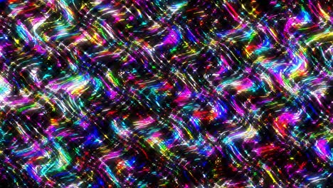 shining bright lines set wave motion, colorful, on black background