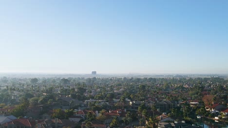 Southwest-American-City-Landscape-in-Midday,-Aerial-View-with-Copy-Space