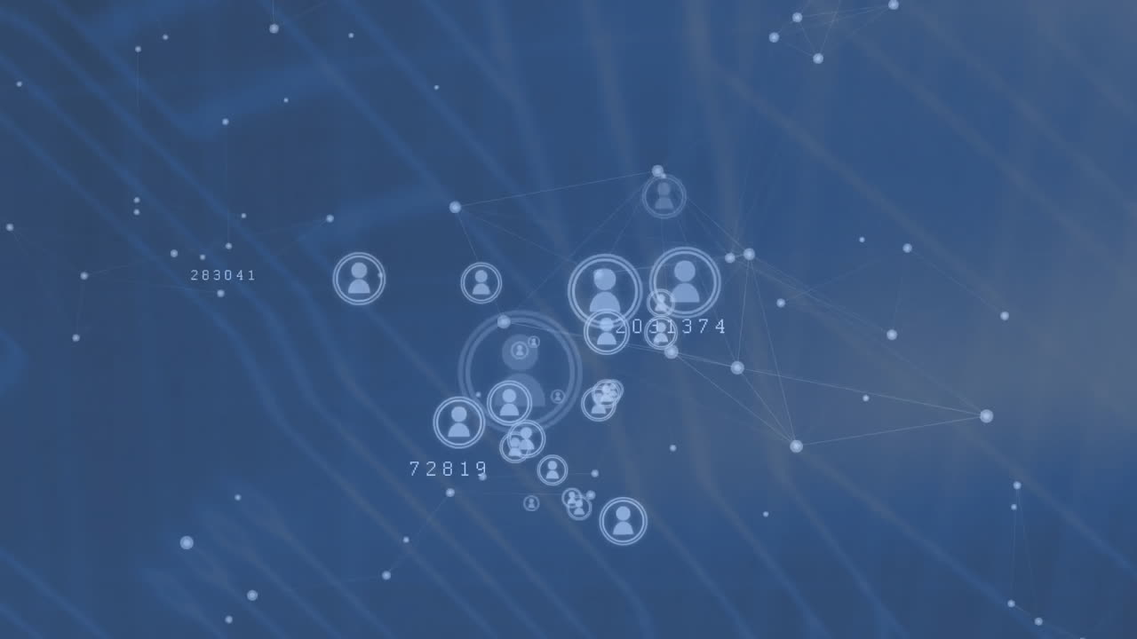 animación de la red de conexiones con iconos