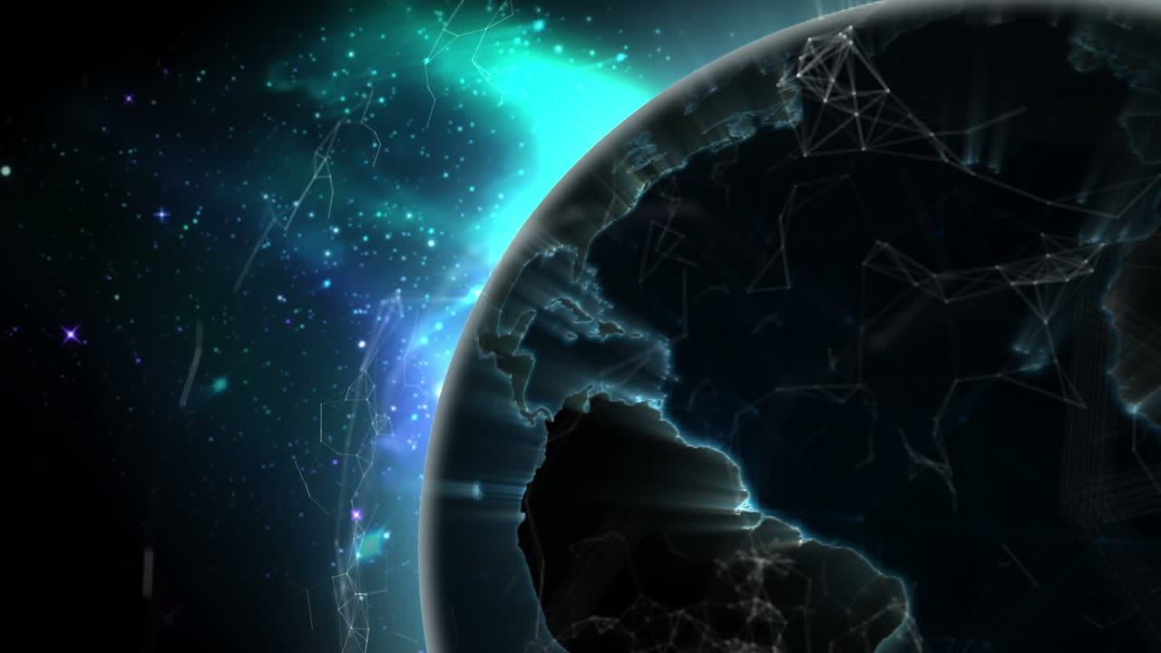 animación de la red de conexiones en todo el mundo