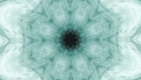 kaleidoscopio secuencia de patrones de tinta. 4k abstracto blanco y azul fondo gráfico de movimiento. o para yoga, clubes, espectáculos, mandala, animación fractal. hermoso adorno brillante. bucle sin costuras.