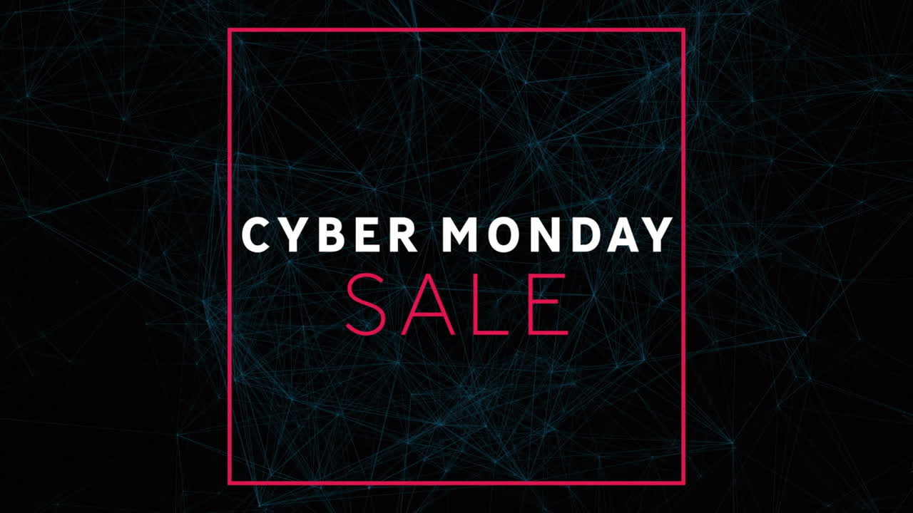 연결 네트워크를 통해 사이버 월요일 판매 텍스트의 애니메이션