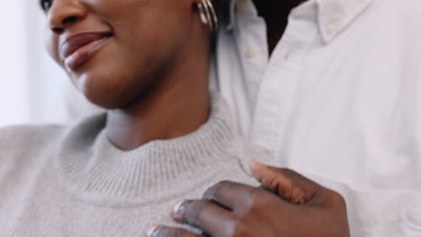 happy african couple giving love hug