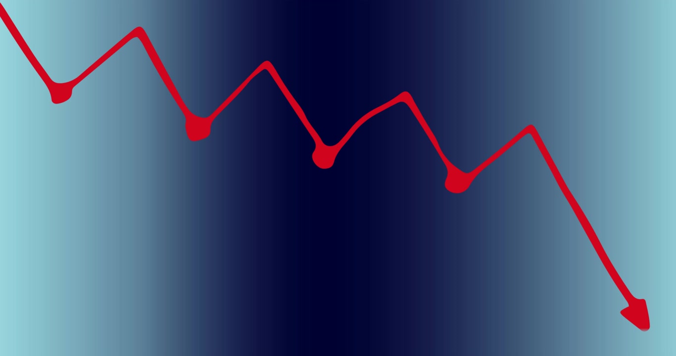Animation of statistical data processing against blue gradient background