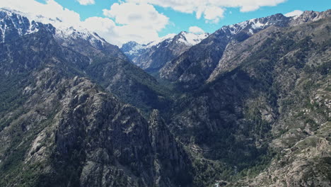 aerial view of corsica mountain range