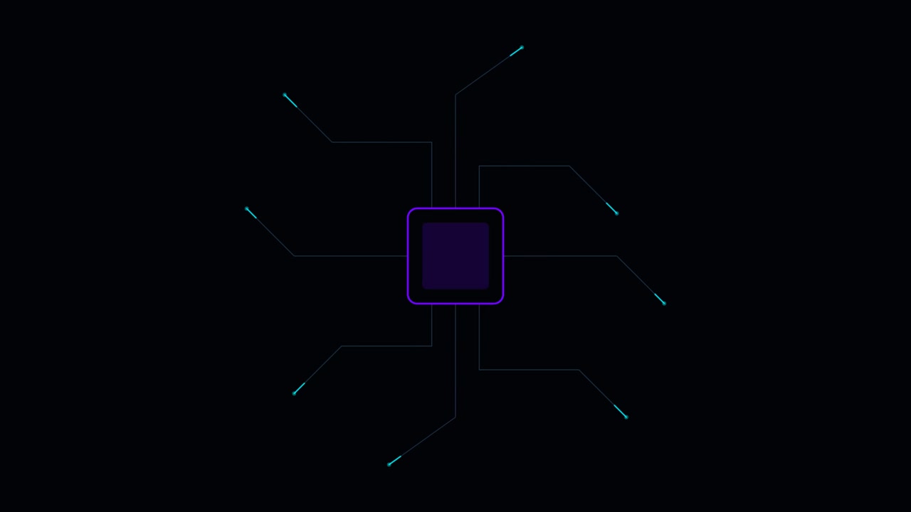 Chip CPU Digitale con Connessioni Dati Animate