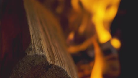 cerrar las llamas del fuego hecho de troncos en la estufa de leña en el hogar 20