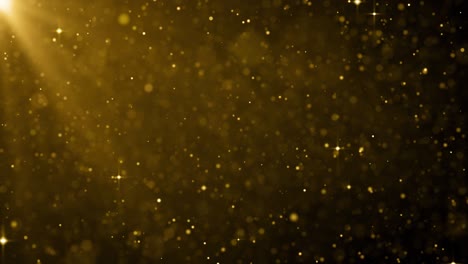 partículas de oro brillo bokeh premio polvo abstracto bucle de fondo
