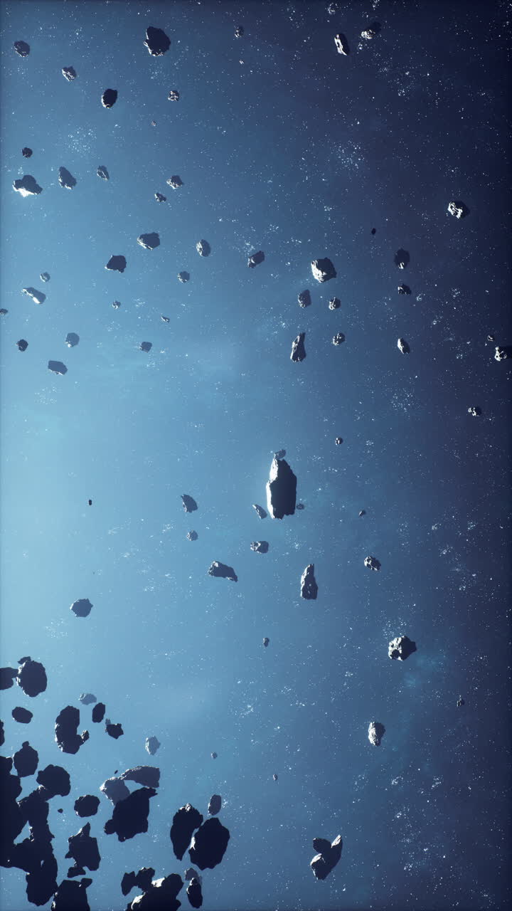 우주에 있는 소행성들의 필드