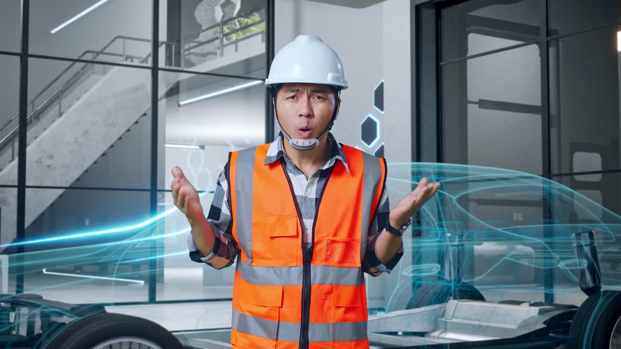 현대 자동차 시설에서 혼란스러운 엔지니어