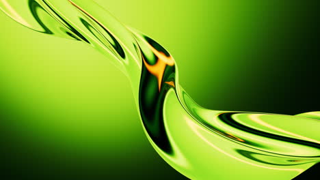 abstract green gradient curve glass background, 3d rendering.