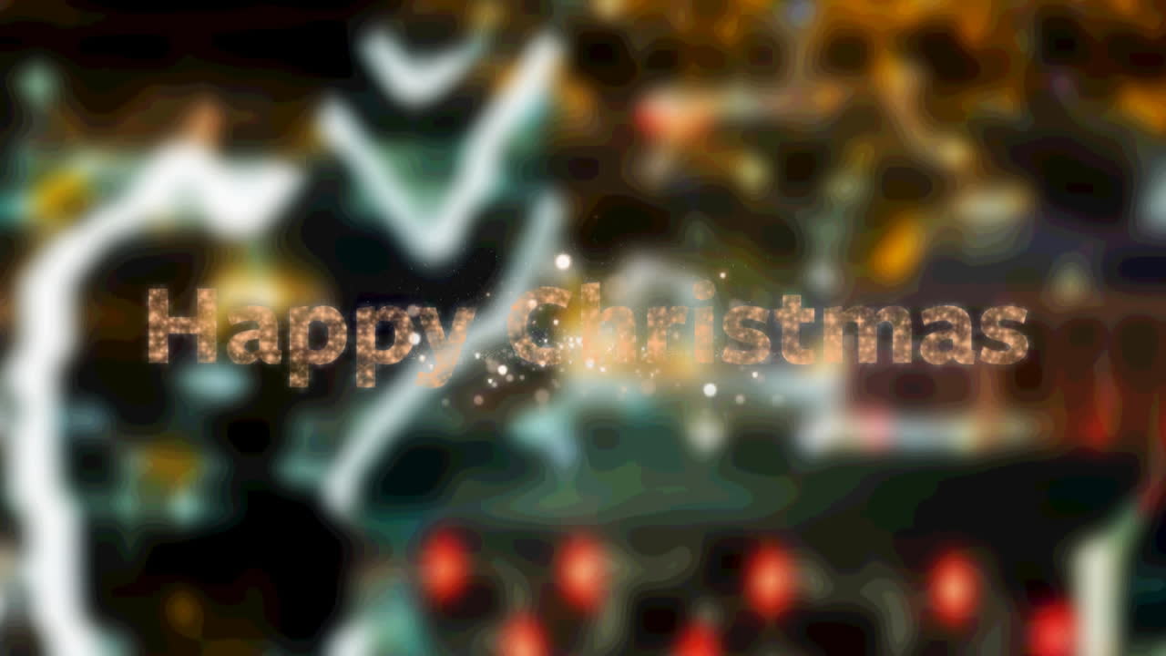 밤의 도시 풍경의 공중 전망에 대한 불꽃놀이에 대한 행복한 크리스마스 텍스트