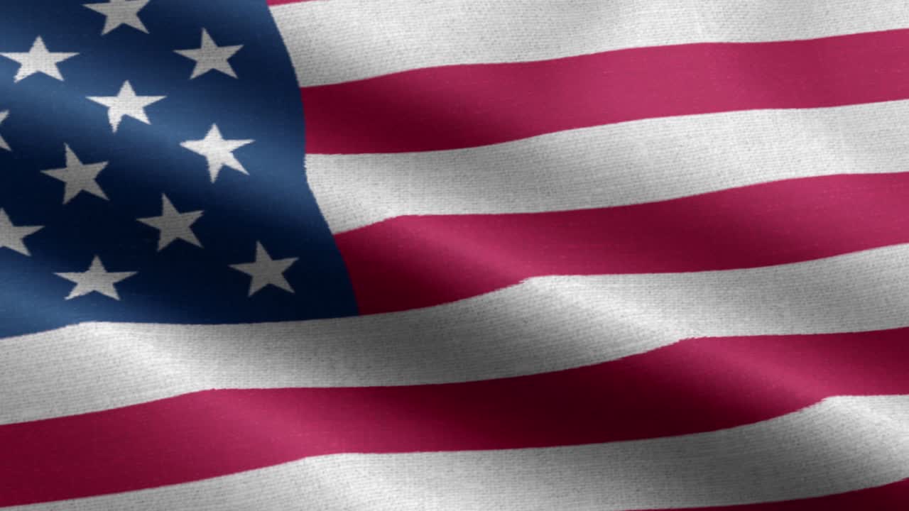 primer plano ondeando lazo 4k bandera nacional de estados unidos