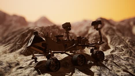 el rover curiosity de marte explora la superficie del planeta rojo