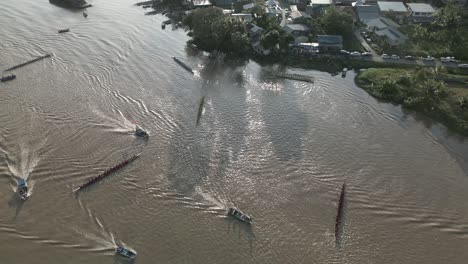 summer aerial  view sarawak fishing village kuching sarawak