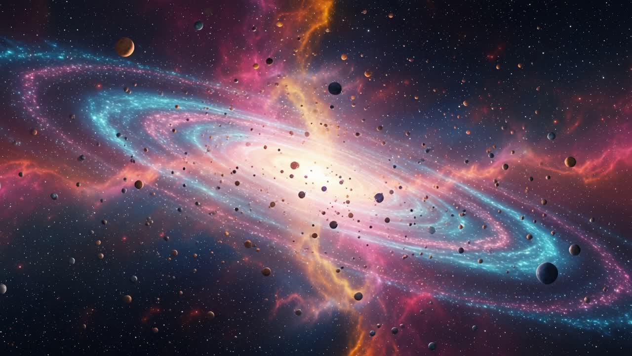 A Captivating Journey Through the Cosmos: Mesmerizing Views of a Colorful Galaxy Filled with Stars, Planets, and Celestial Wonders in Expansive Space