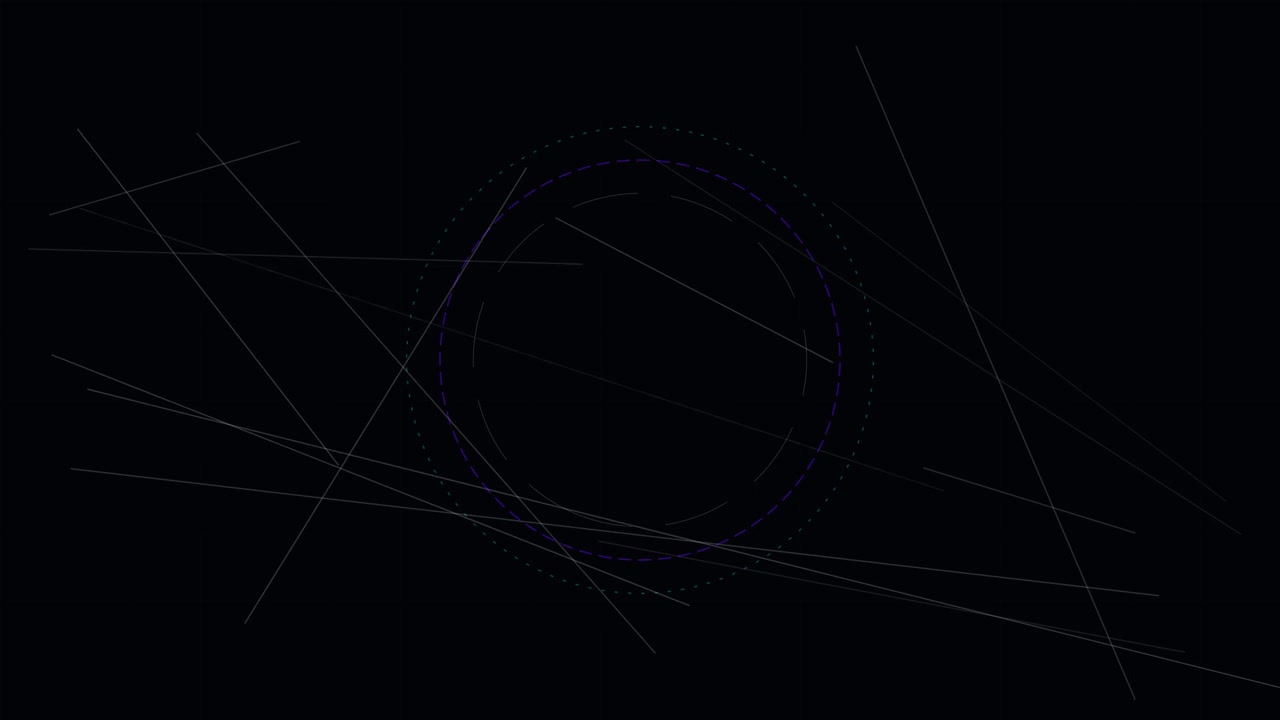 Abstract Motion Graphic with Geometric Lines and Circular Elements
