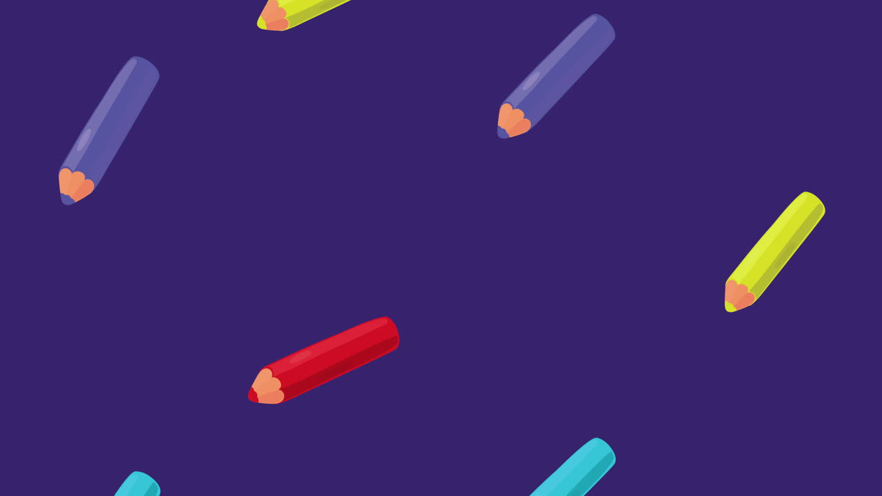 colores lápices materiales escolares animación