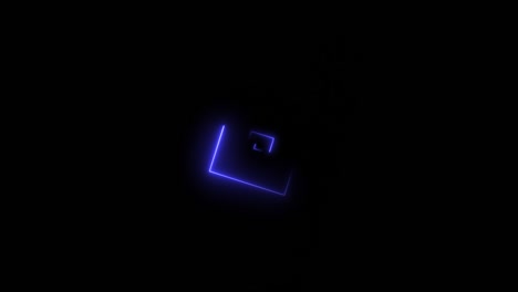 fondo abstracto con formas cuadradas de neón que se mueven en la cámara con efecto túnel
