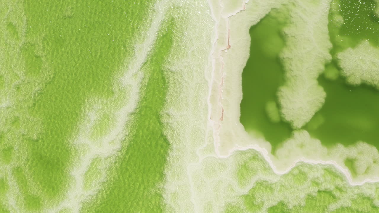 녹색 소금 호수, 자연 호수 배경.