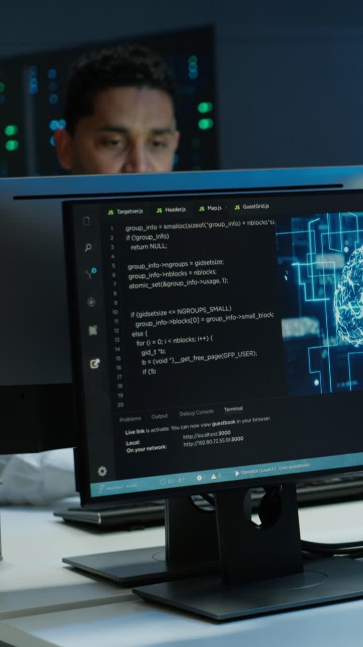 Programmers Working on Artificial Intelligence and Neural Networks