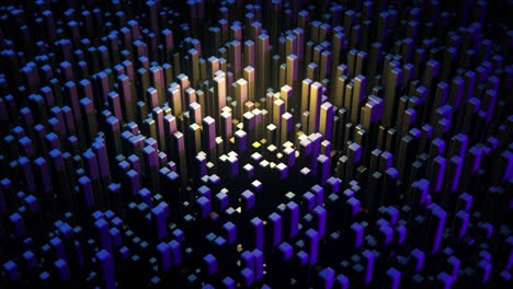 Abstract 3D Geometric Pattern with Glowing Lights
