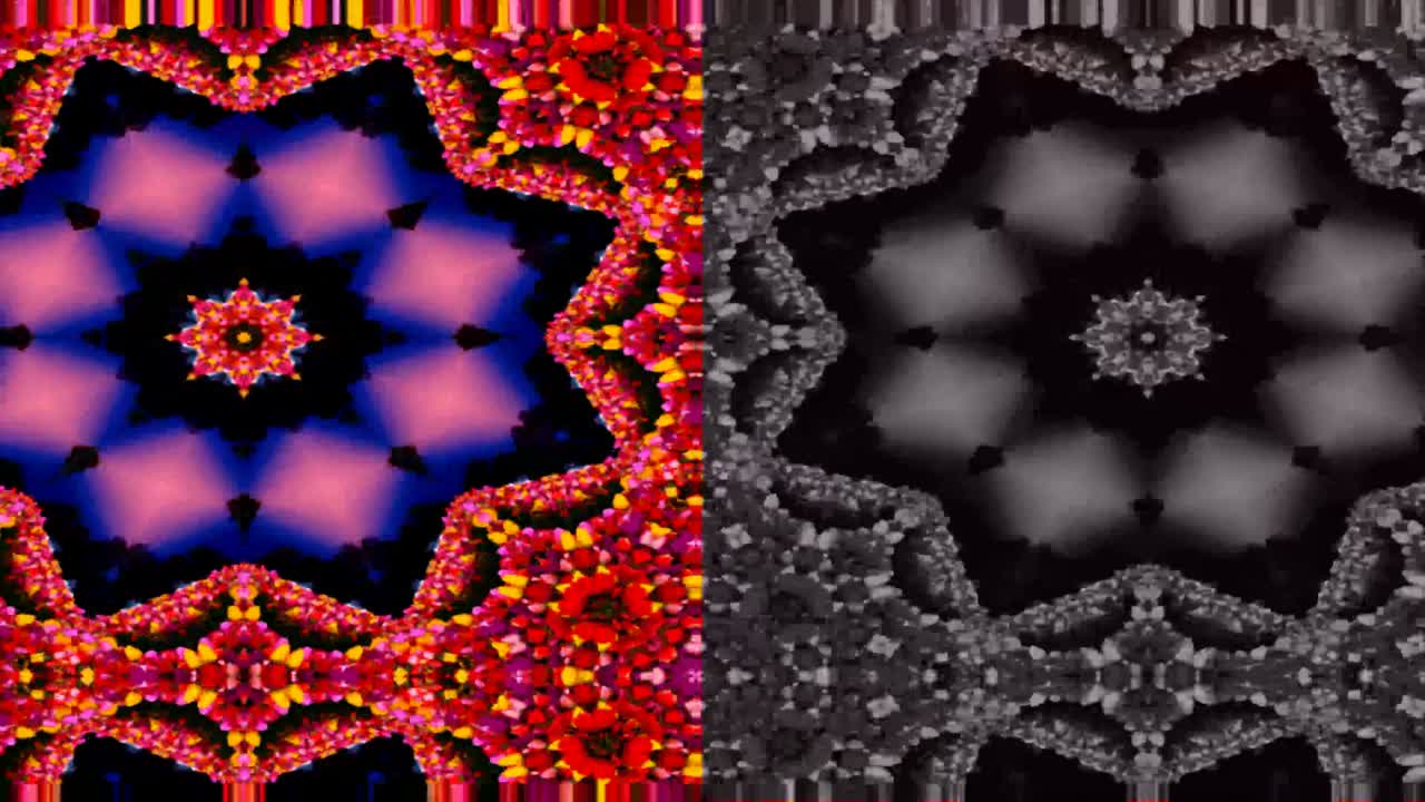 추상적인 배경 칼레도스코프 거울 반사