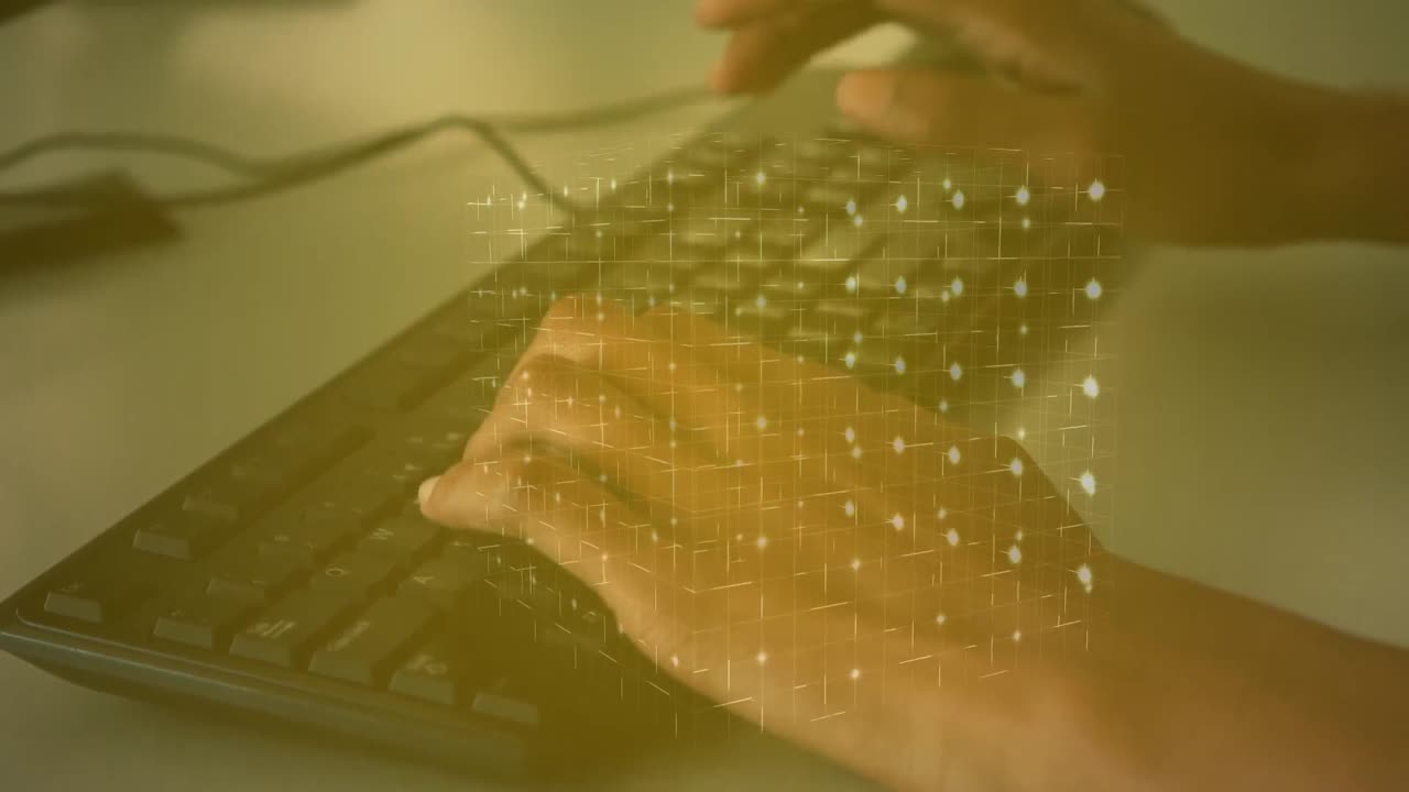 컴퓨터를 사용하여 손을 통해 연결 네트워크의 애니메이션