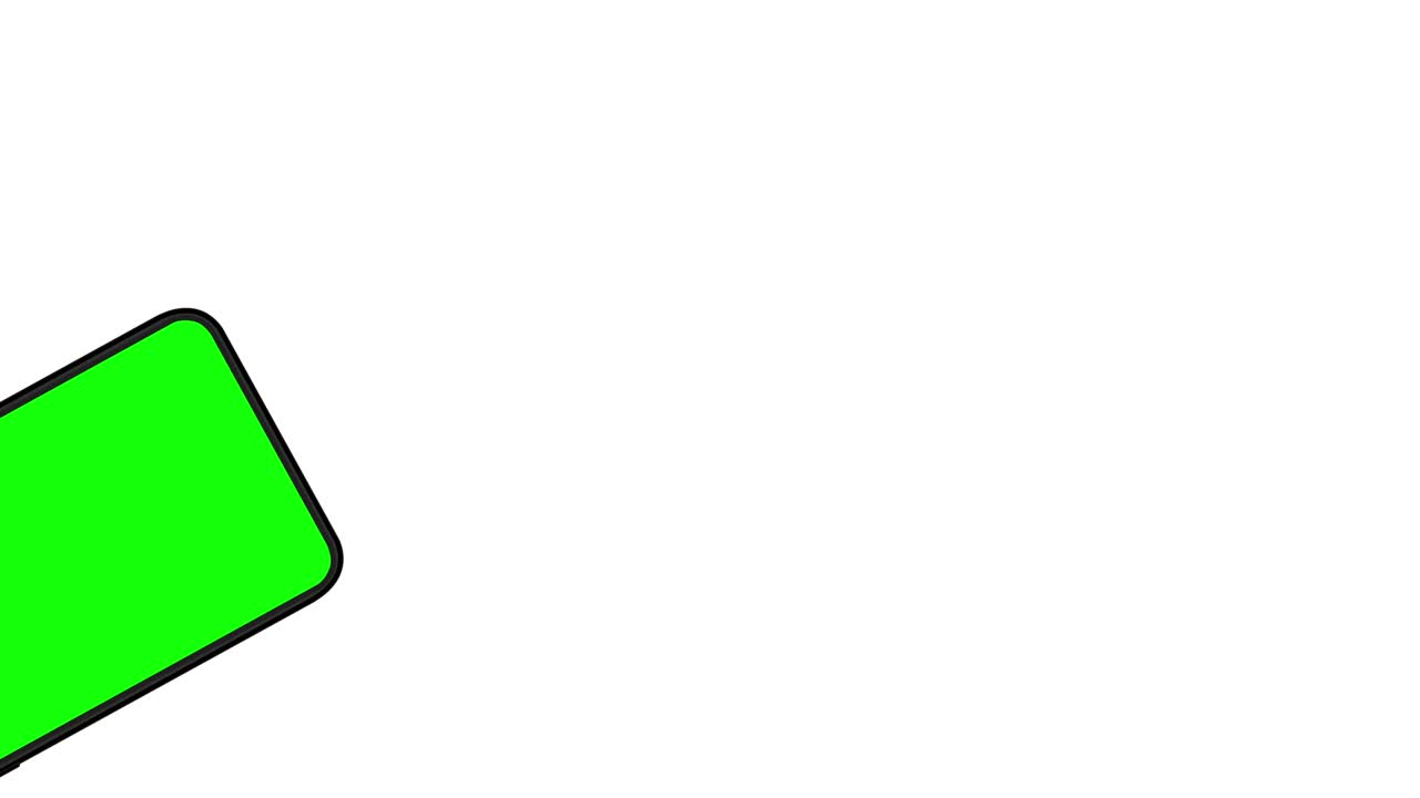 4K animation of moving smartphone mockups.
Green background for chroma key on the smartphone screen.
