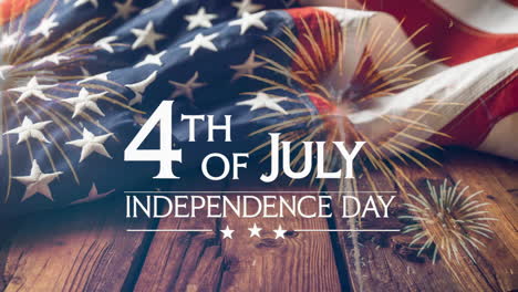 4th of july independence day celebration with american flag and fireworks