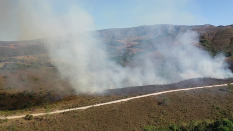 Drohnenansicht-Waldbrand-Im-Cerrado-Biom