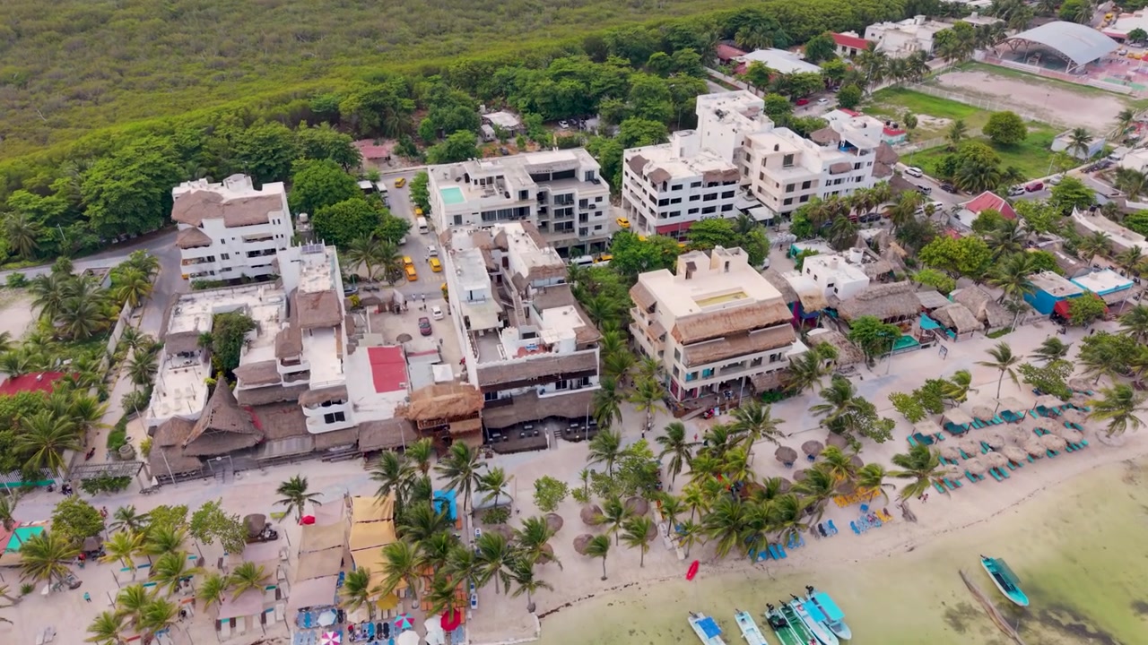 Costa Maya'da Havadan Görüntülenmiş Kıyı Turizm Destinasyonu