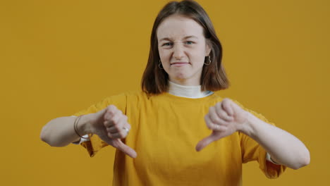 woman showing disapproval