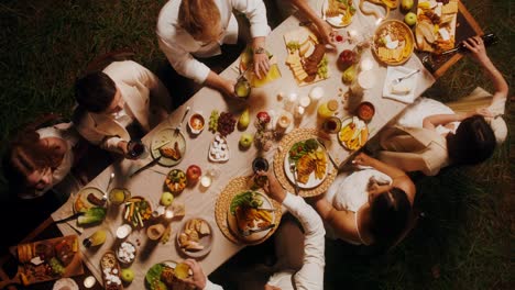 friends enjoying a dinner party in the garden