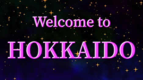 bienvenido a hokkaido mensaje de texto animación gráficos en movimiento