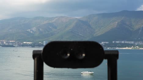 coastal view through binoculars