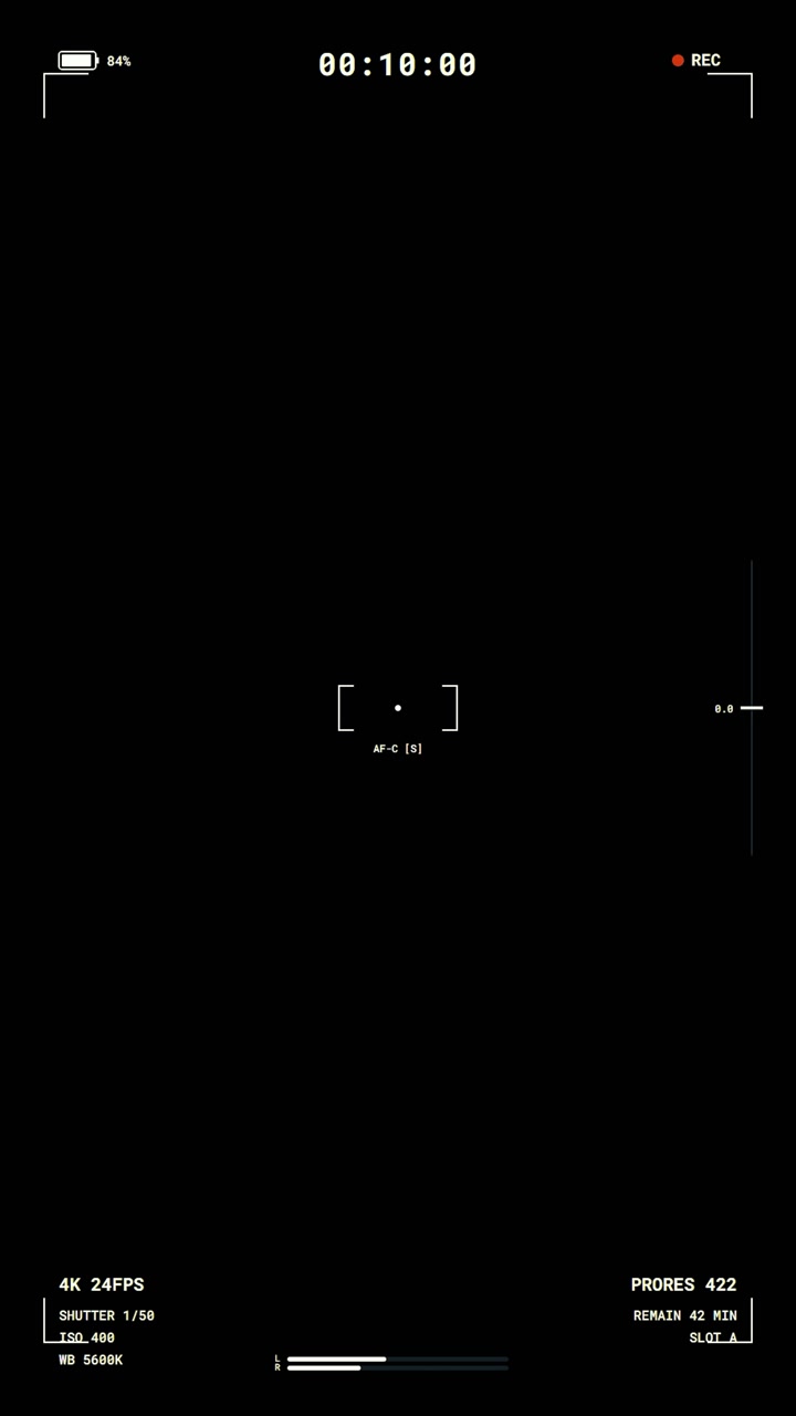 Digital Camera Viewfinder Interface Overlay on Black Background