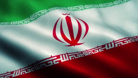 la bandera de irán ondeando en el viento. la bandera nacional de irán. el signo de irán animación de bucle sin costuras. 4k