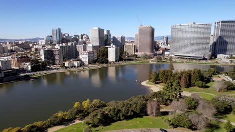 oakland california aerial pullout from skyline