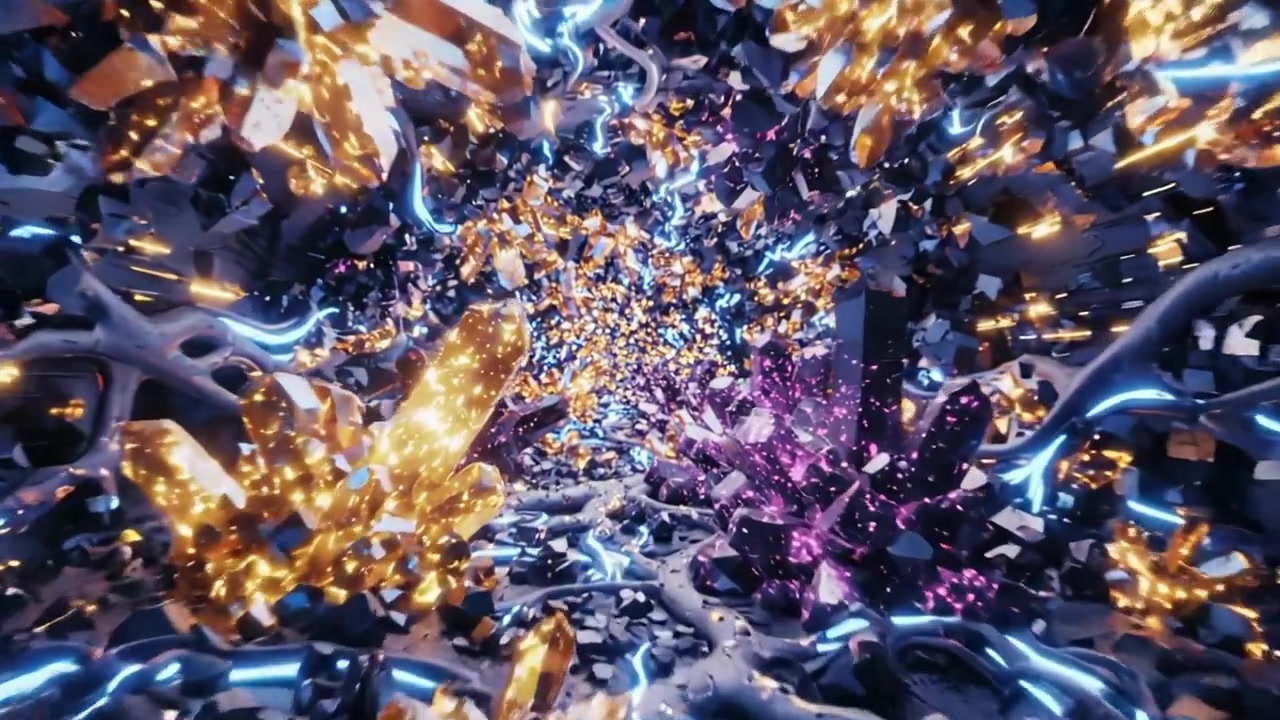Eine Reise durch Perspektiven: Von der Tiefe menschlicher Emotionen, die sich in einem Auge spiegeln, bis zu einem explosiven digitalen Reich aus Farbe und Licht